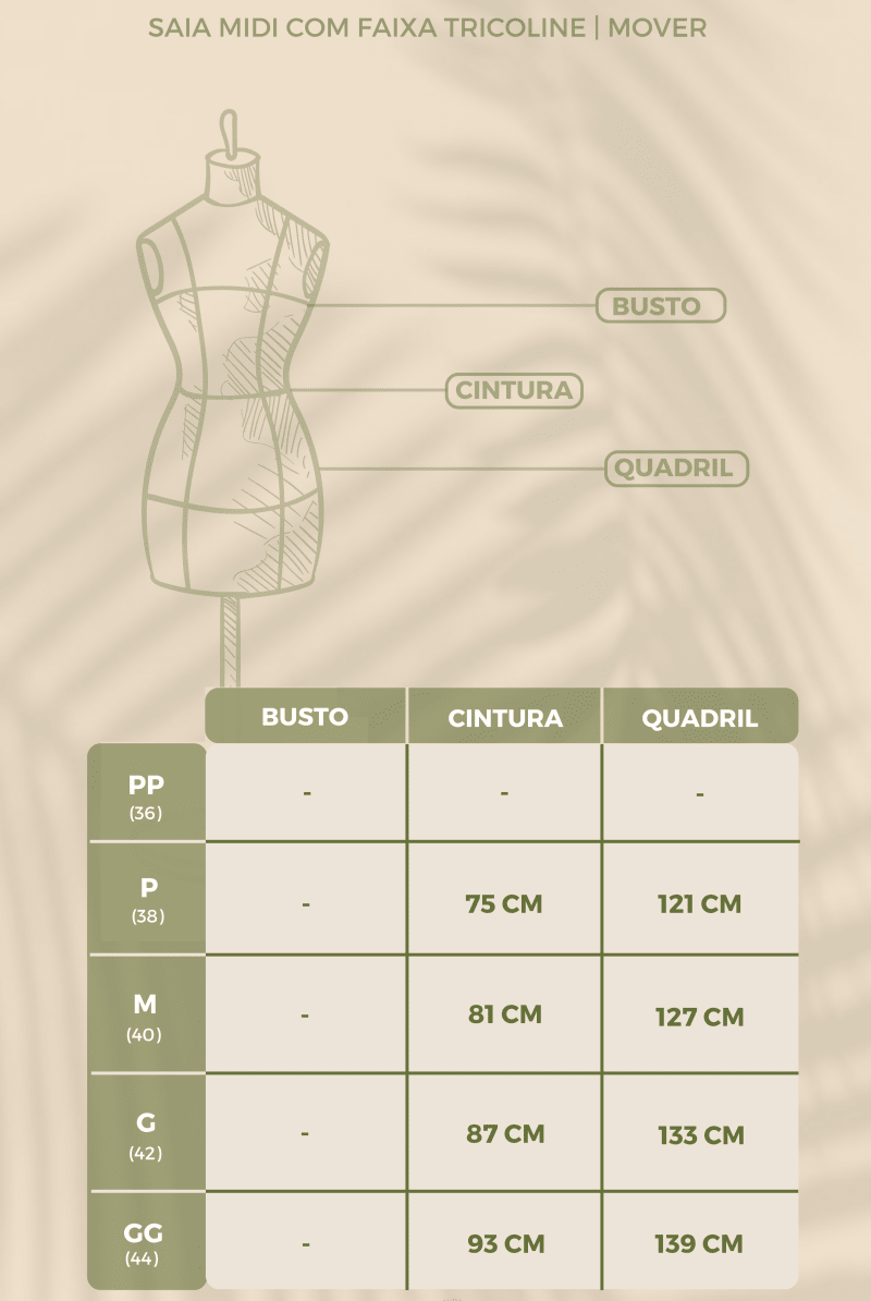 Saia Midi com Faixa em Tricoline MOVER - Villa Dharma Rouparia Consciente