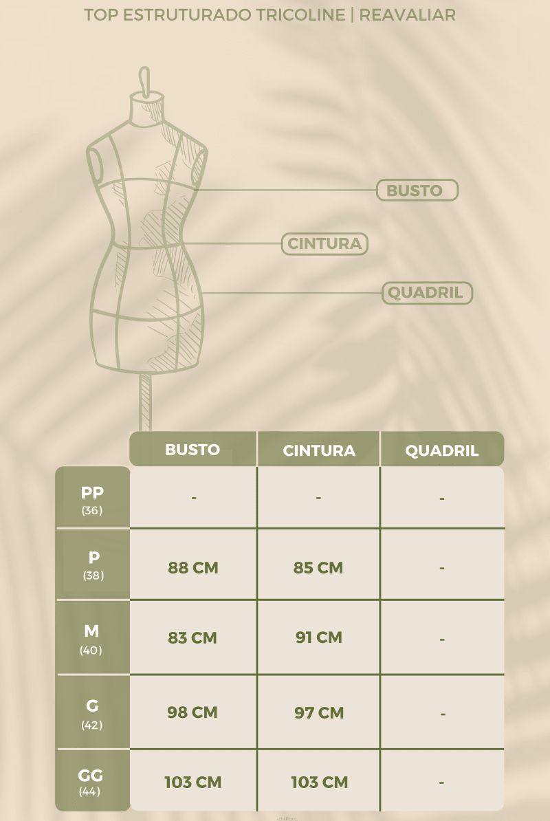 Top Cropped Estruturado com Amarração em Tricoline REAVALIAR - Villa Dharma Rouparia Consciente