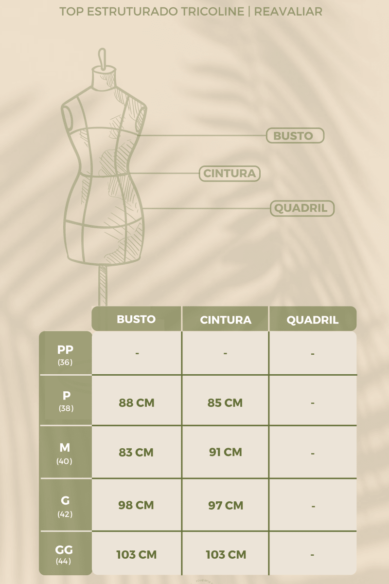 Top Cropped Estruturado com Amarração em Tricoline REAVALIAR - Villa Dharma Rouparia Consciente