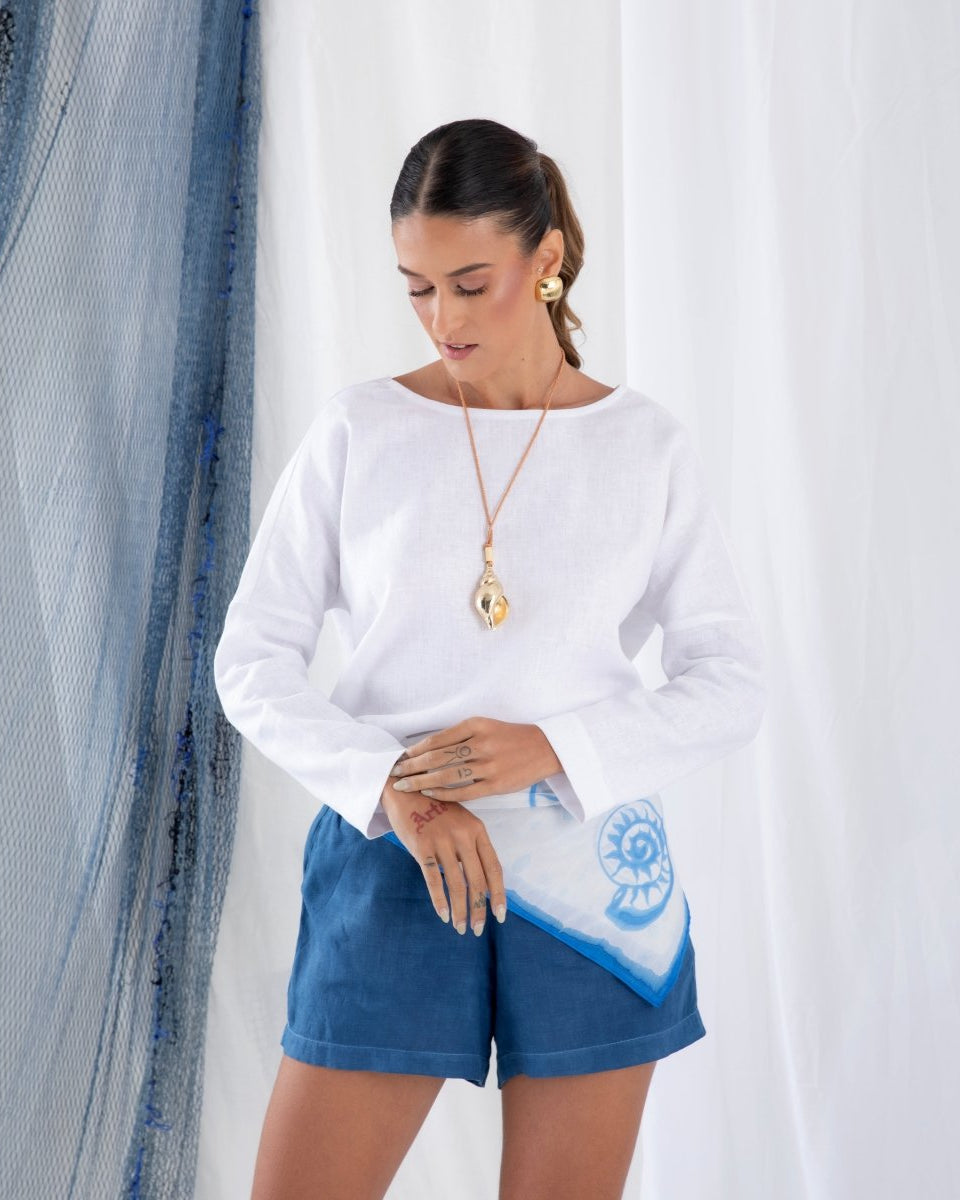 Blusa Manga Longa em Linho LITORAL - Villa Dharma Rouparia Consciente