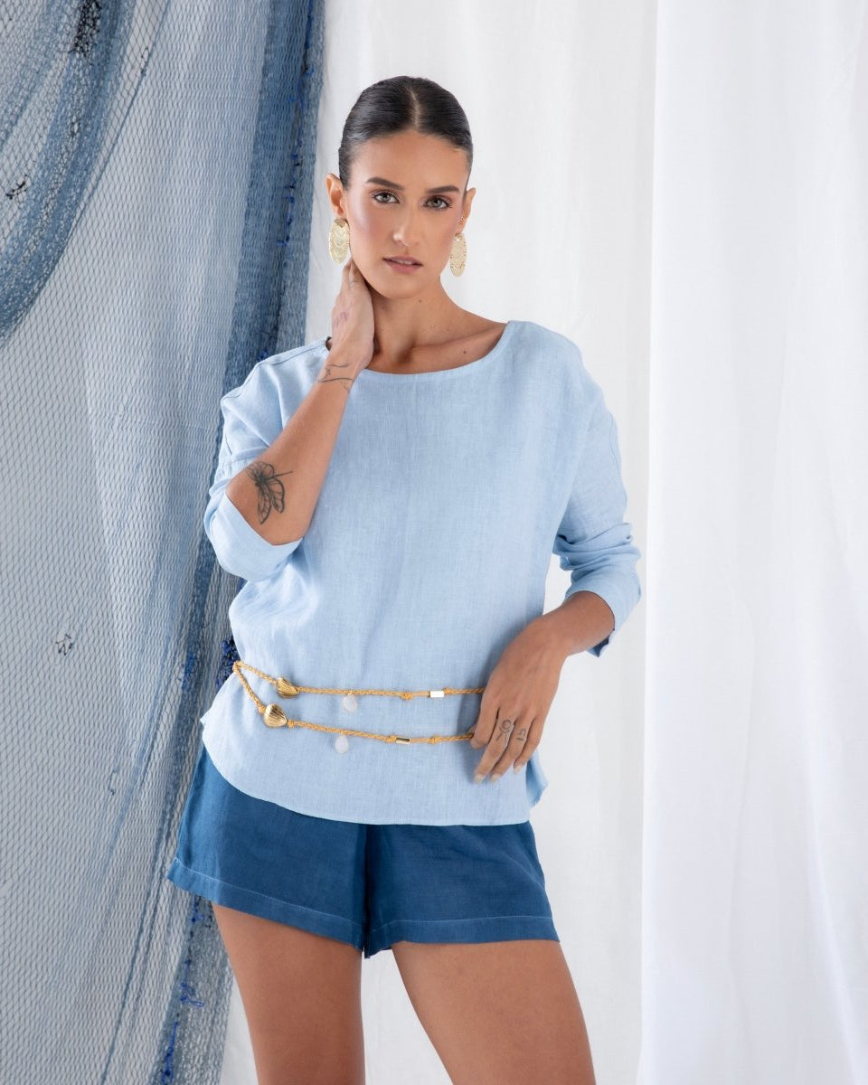 Blusa Manga Longa em Linho LITORAL - Villa Dharma Rouparia Consciente
