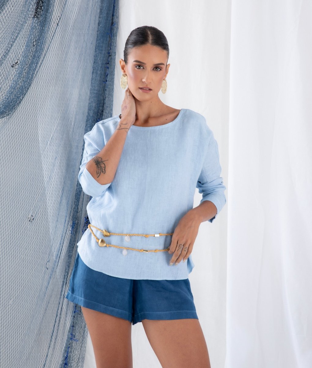 Blusa Manga Longa em Linho LITORAL - Villa Dharma Rouparia Consciente