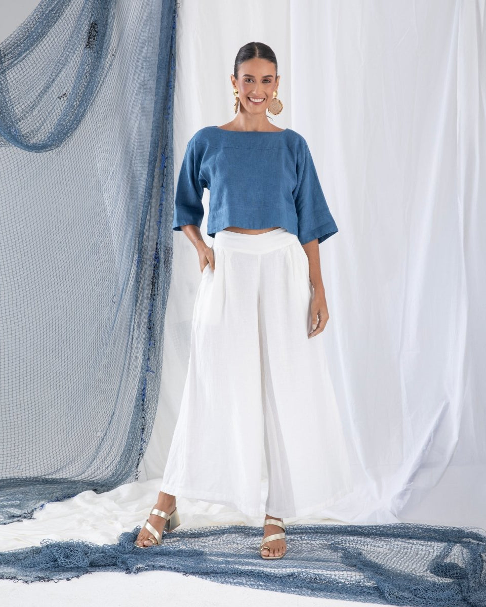 Blusa Manga 3/4 em Linho MARESIA - Villa Dharma Rouparia Consciente