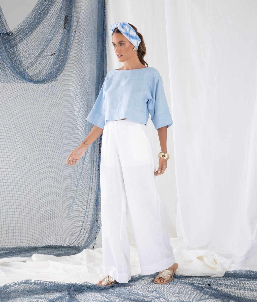 Blusa Manga 3/4 em Linho MARESIA - Villa Dharma Rouparia Consciente