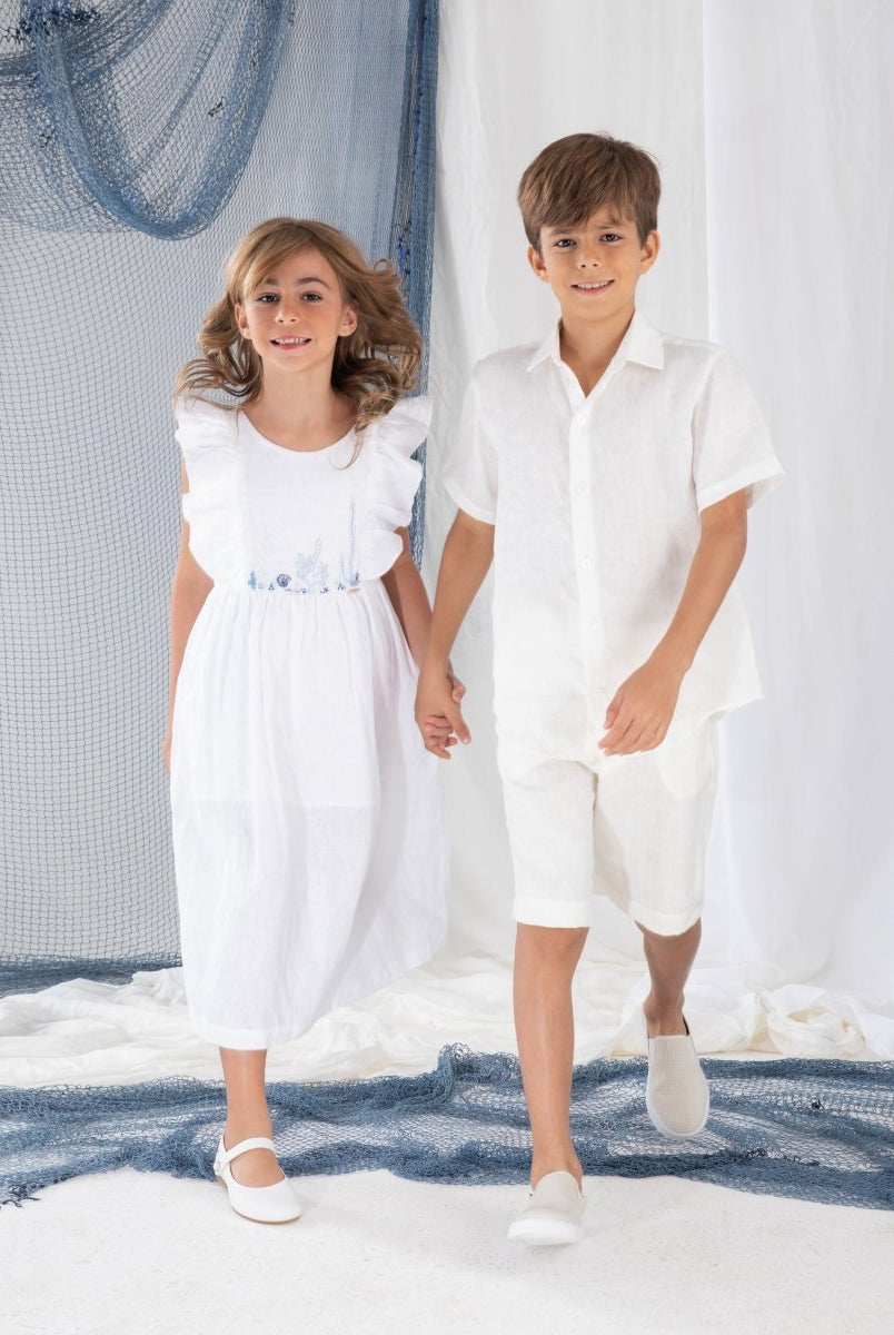 Bermuda Infantil em Linho MARINO - Villa Dharma Rouparia Consciente