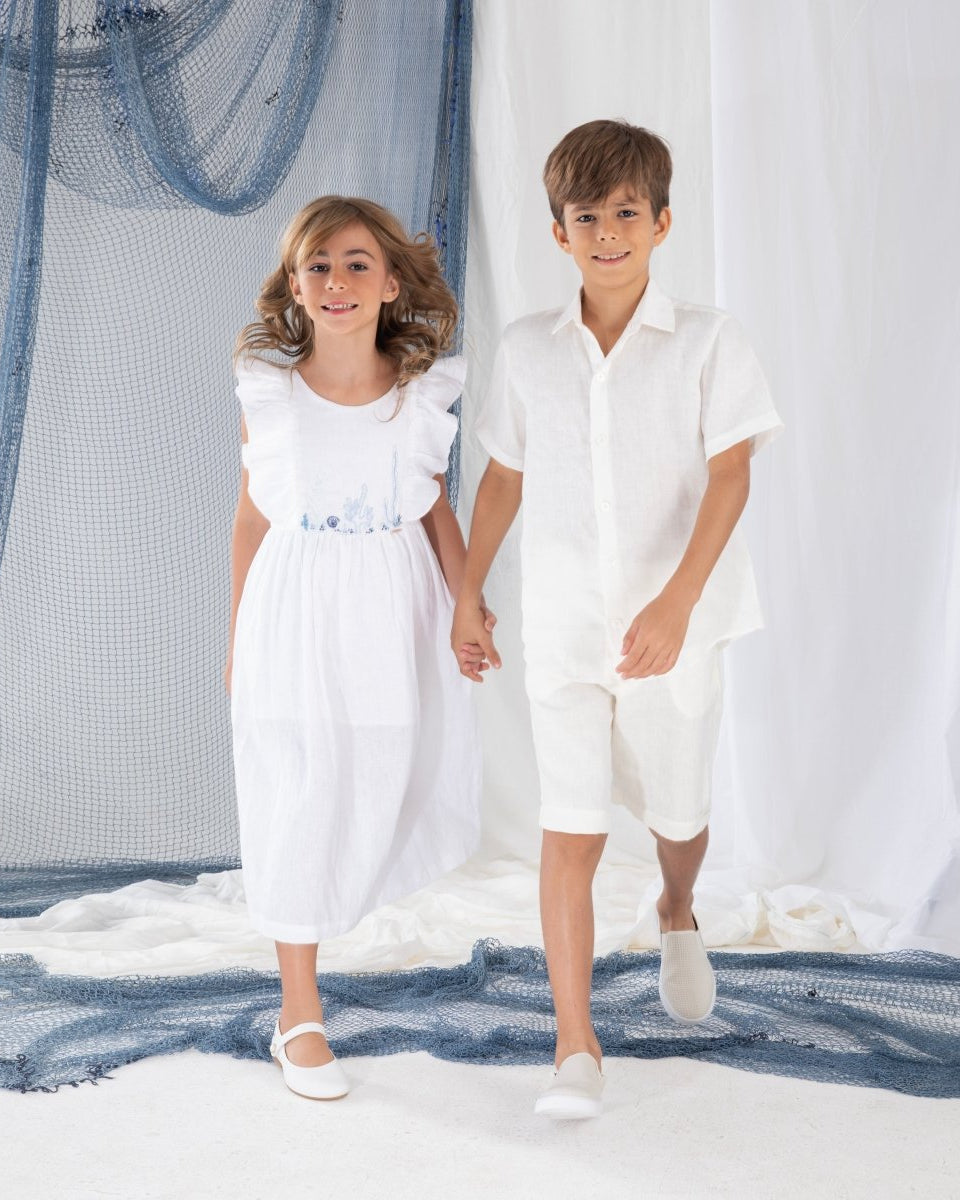 Bermuda Infantil em Linho MARINO - Villa Dharma Rouparia Consciente
