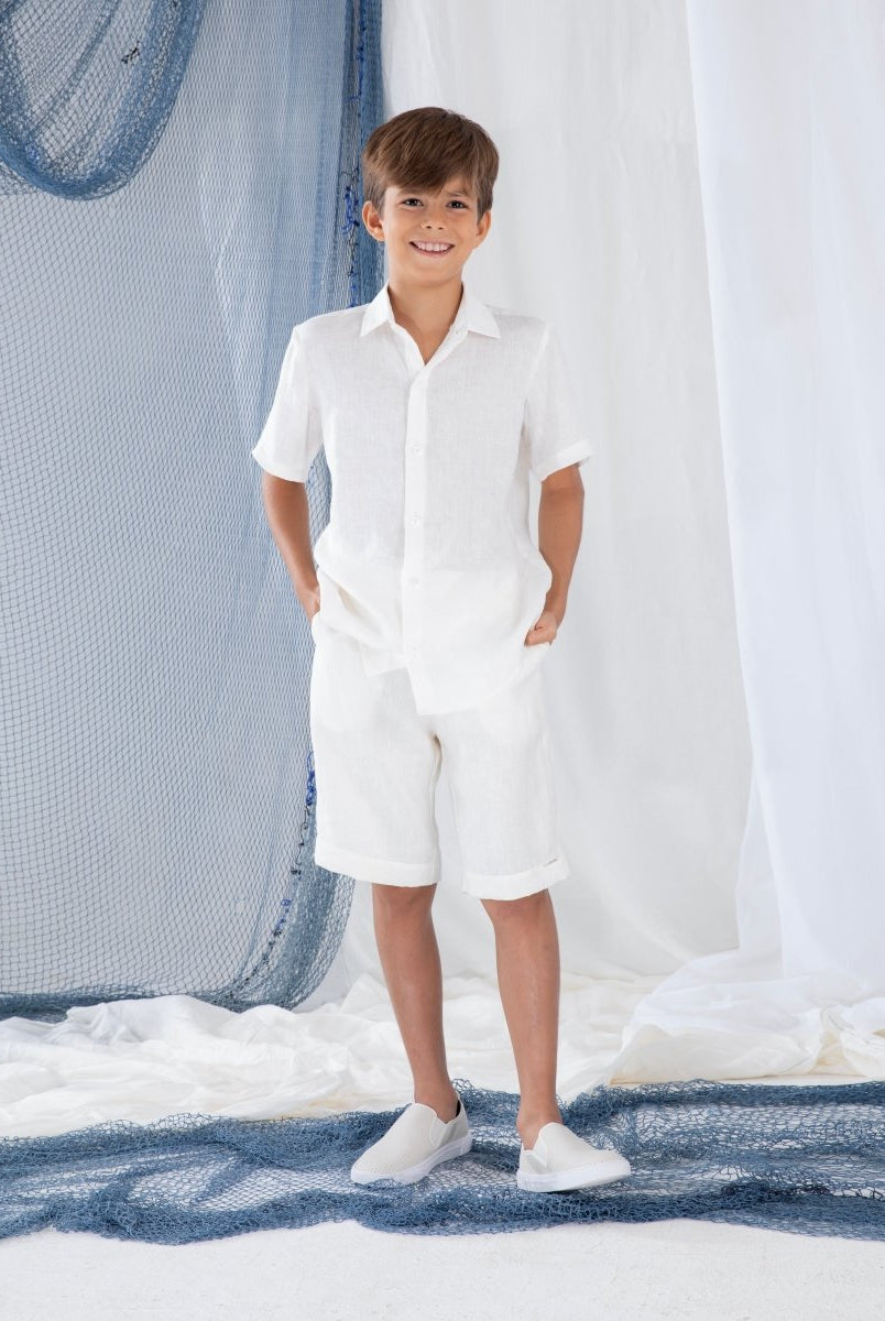 Bermuda Infantil em Linho MARINO - Villa Dharma Rouparia Consciente
