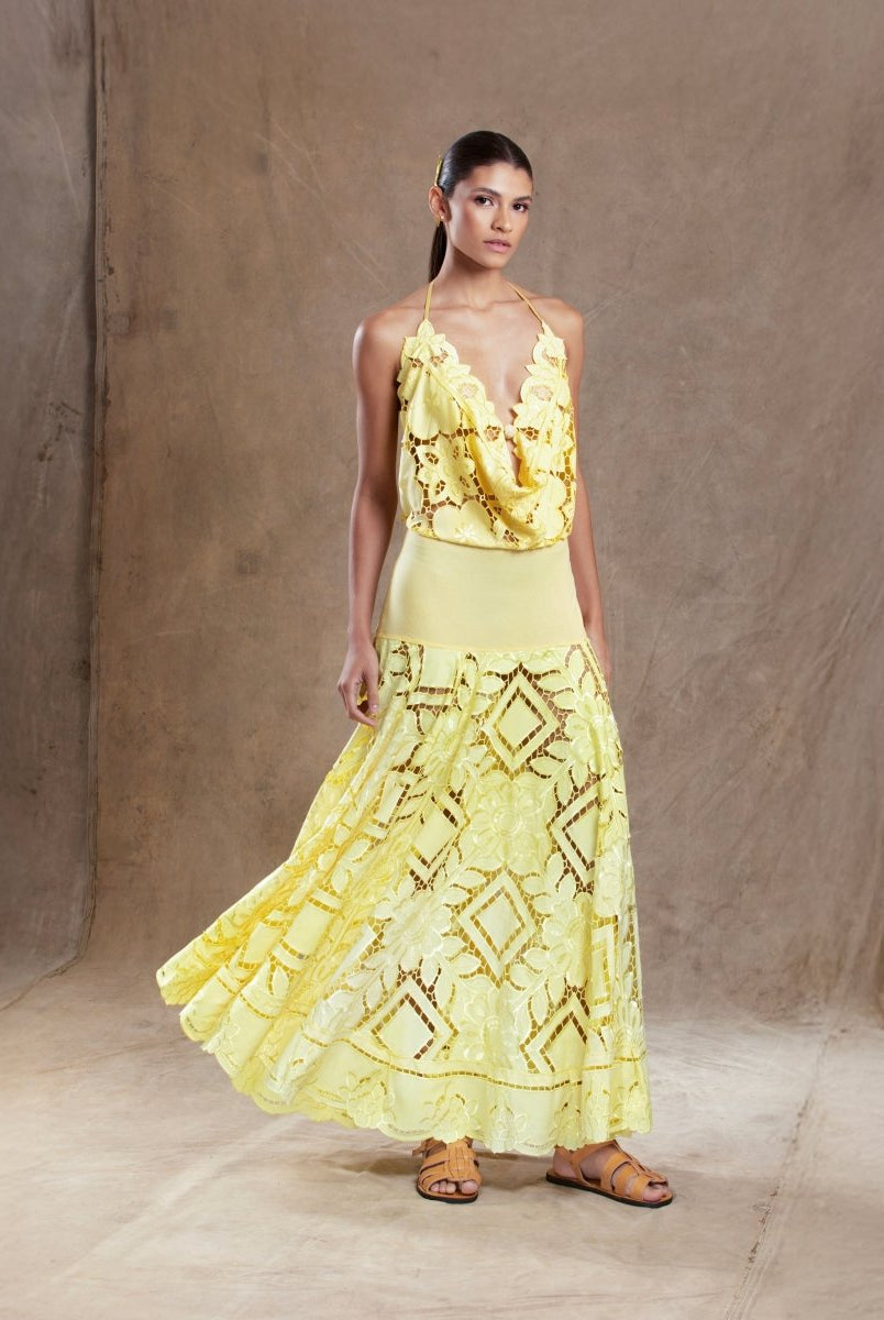 Vestido Richelieu Degagê ENCANTARIAS - Villa Dharma Rouparia Consciente