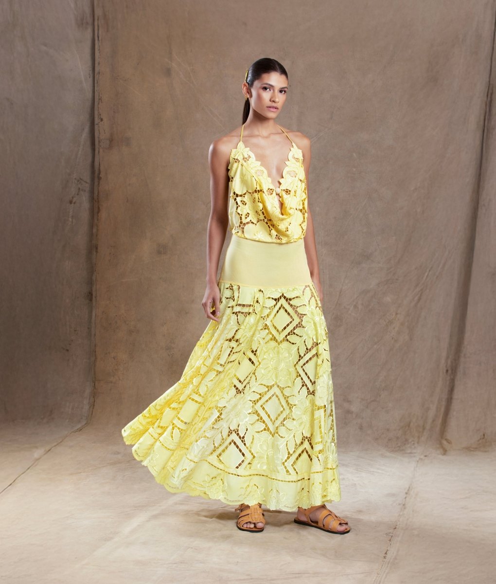 Vestido Richelieu Degagê ENCANTARIAS - Villa Dharma Rouparia Consciente