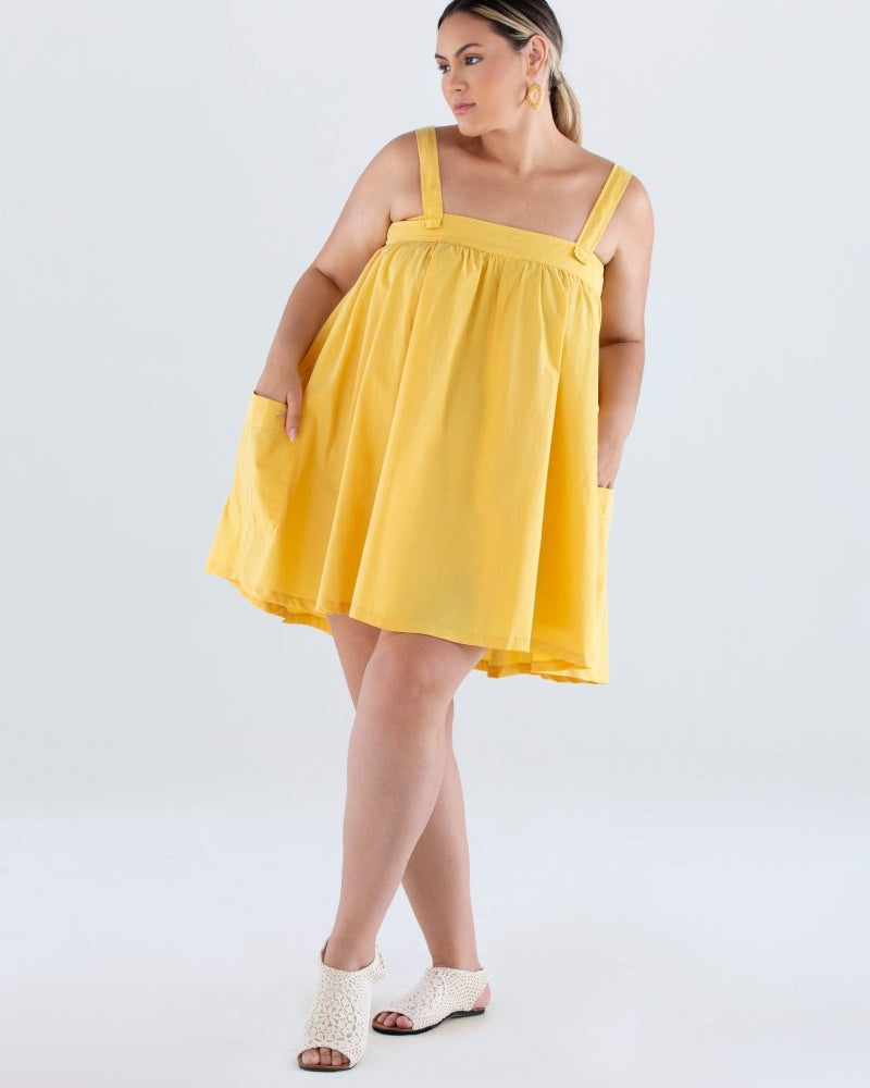 Vestido Bata com Bolsos em Tricoline COLORIR - Villa Dharma Rouparia Consciente