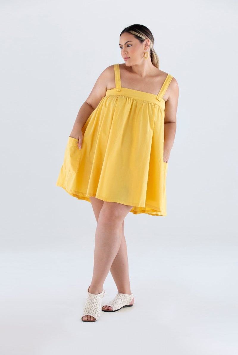Vestido Bata com Bolsos em Tricoline COLORIR - Villa Dharma Rouparia Consciente