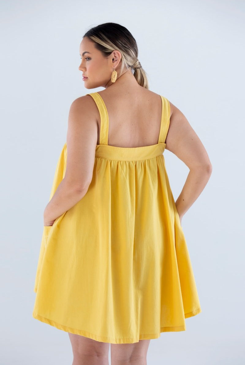 Vestido Bata com Bolsos em Tricoline COLORIR - Villa Dharma Rouparia Consciente