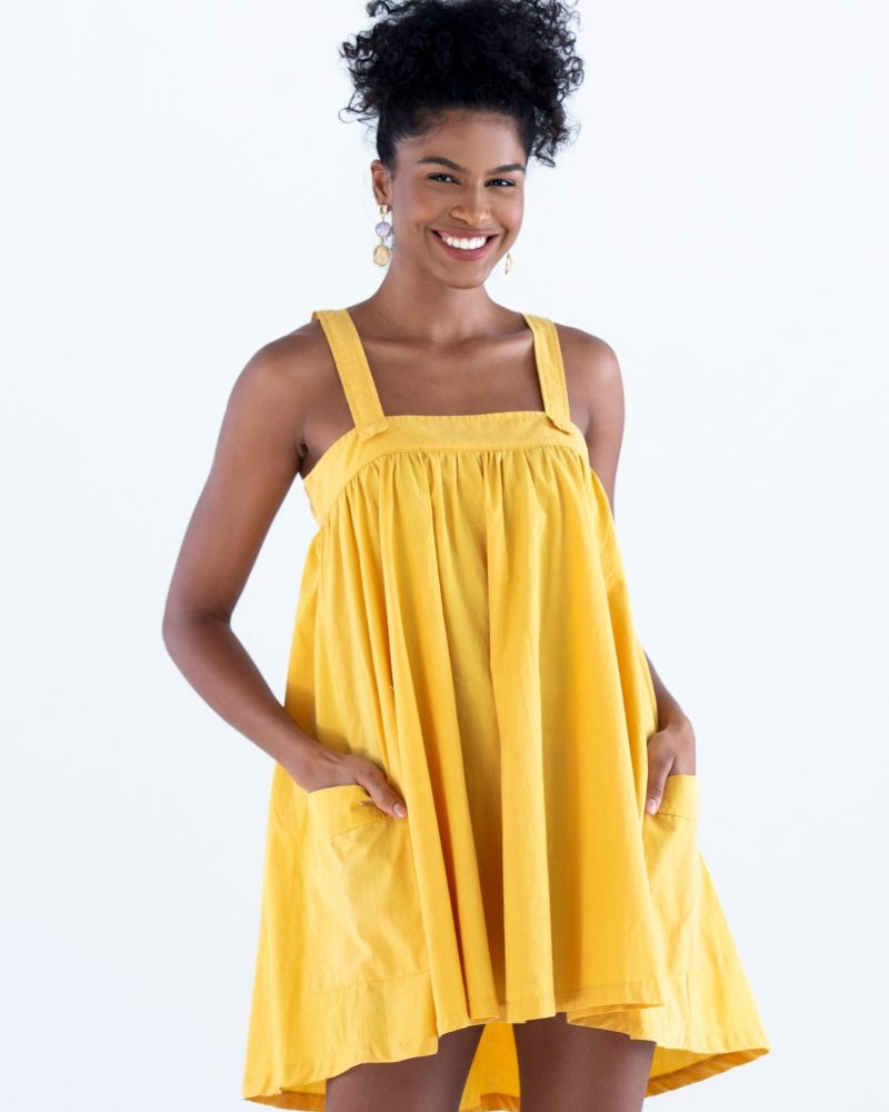 Vestido Bata com Bolsos em Tricoline COLORIR - Villa Dharma Rouparia Consciente