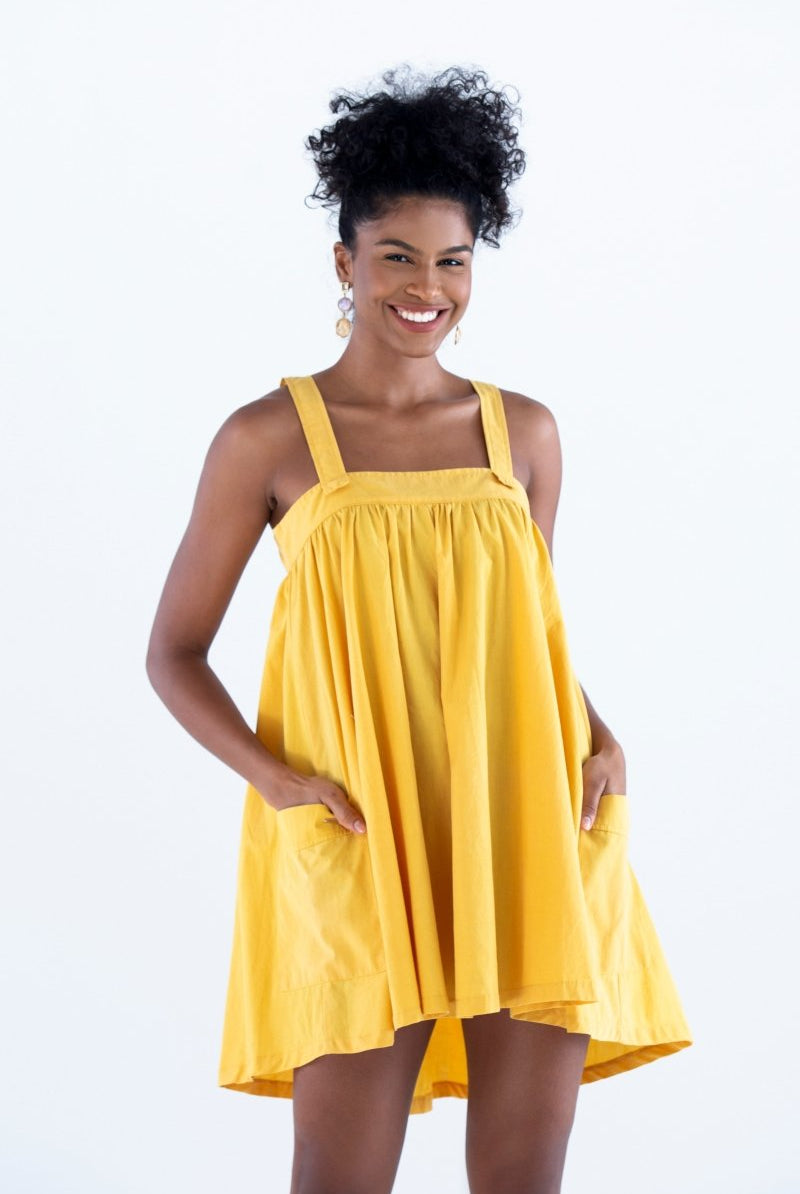Vestido Bata com Bolsos em Tricoline COLORIR - Villa Dharma Rouparia Consciente