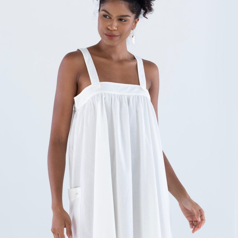 Vestido Bata com Bolsos em Tricoline COLORIR - Villa Dharma Rouparia Consciente