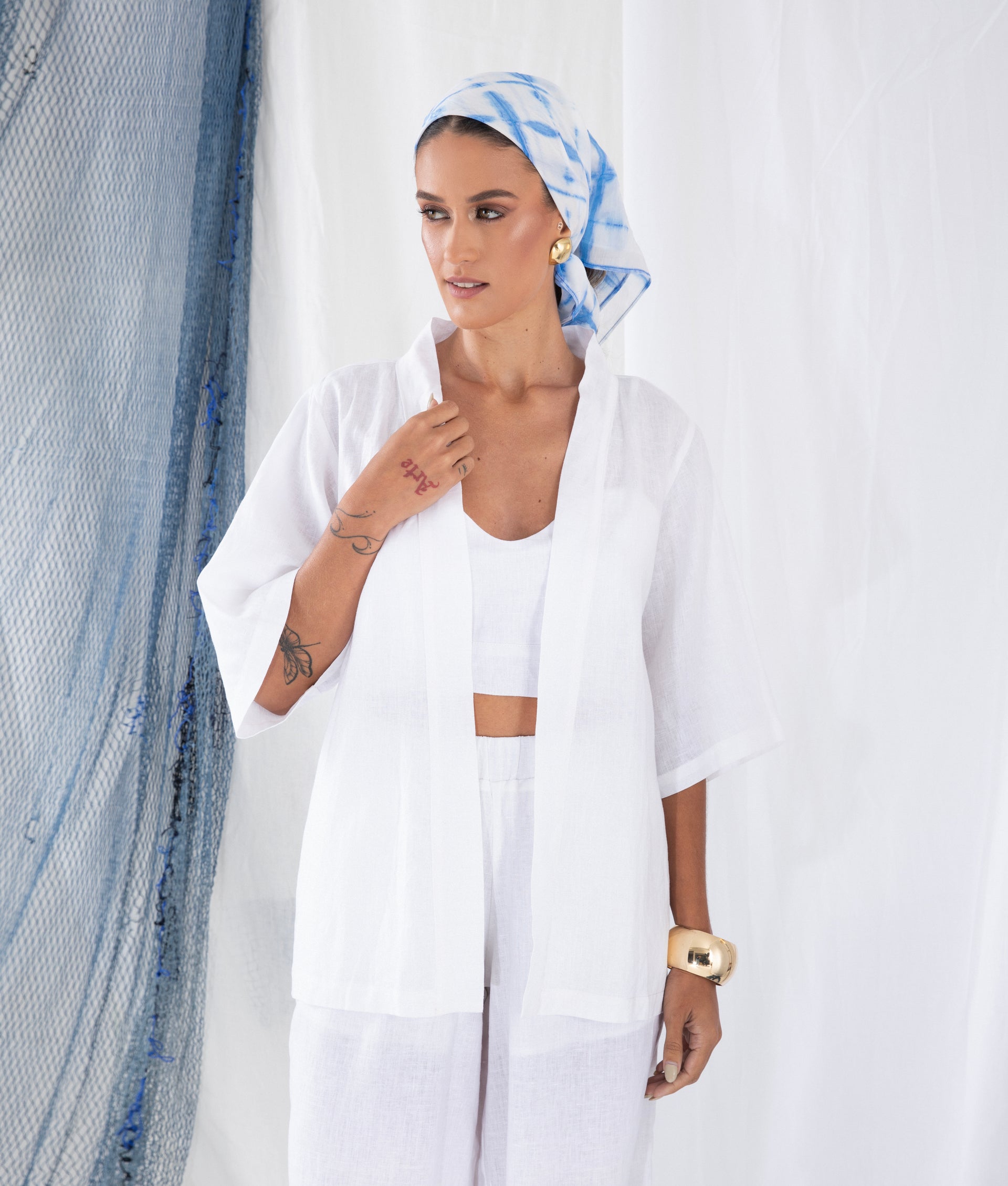 Kimono em Linho BRISA Branco Selenita P1