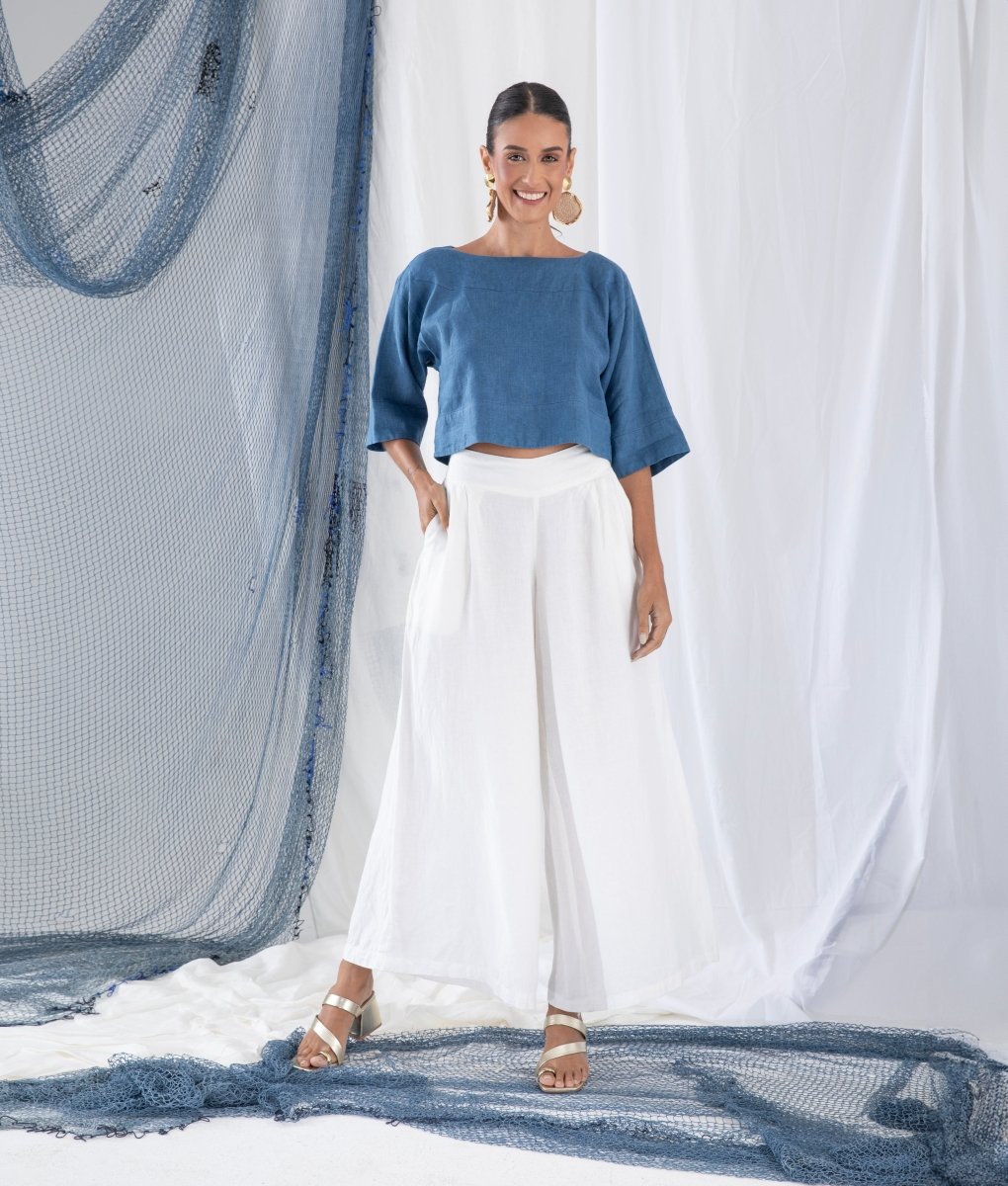 Blusa Manga 3/4 em Linho MARESIA - Villa Dharma Rouparia Consciente