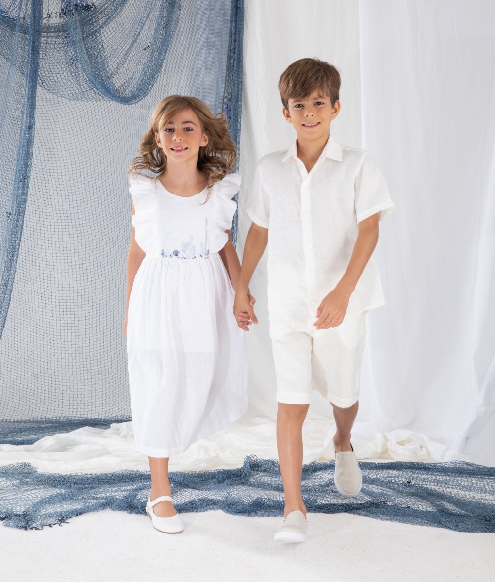 Bermuda Infantil em Linho MARINO - Villa Dharma Rouparia Consciente