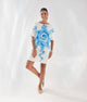 Maxi Vestido em Algodão Orgânico Pintado à Mão OCEANO - Villa Dharma Rouparia Consciente