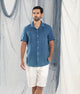 Camisa Masculina Manga Curta em Linho SEMEAR