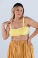 Structured Cropped Top with Elastex in Tricoline REVALUE