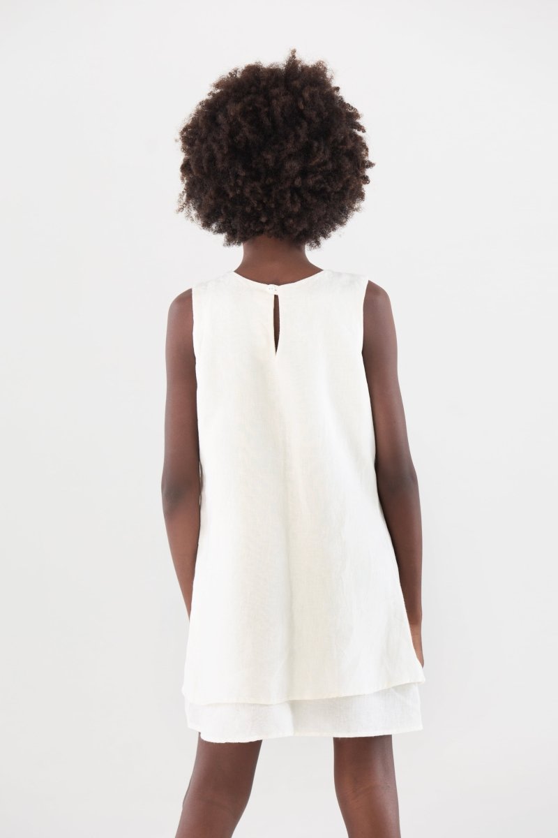 Vestido Infantil em Camadas em Linho CONSIDERAR - Villa Dharma Rouparia Consciente