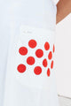 Sleeveless Dress in Organic Cotton Mesh Mangará Dots