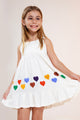 Vestido Infantil em Malha de Algodão Orgânico Mangará Corações